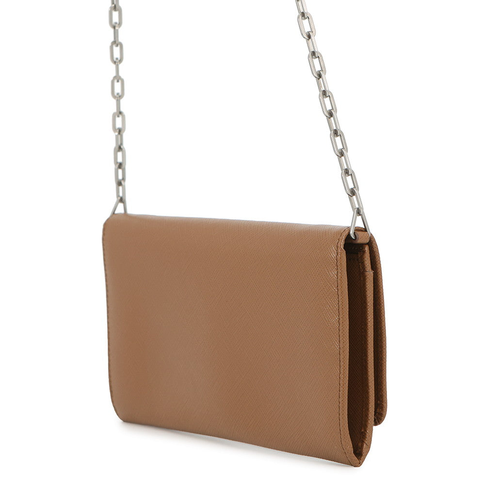 PRADA Chain wallet Camel1MT440 Saffiano Leather