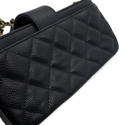 CHANEL Shoulder Smartphone Case BlackAP2916 Caviar Leather
