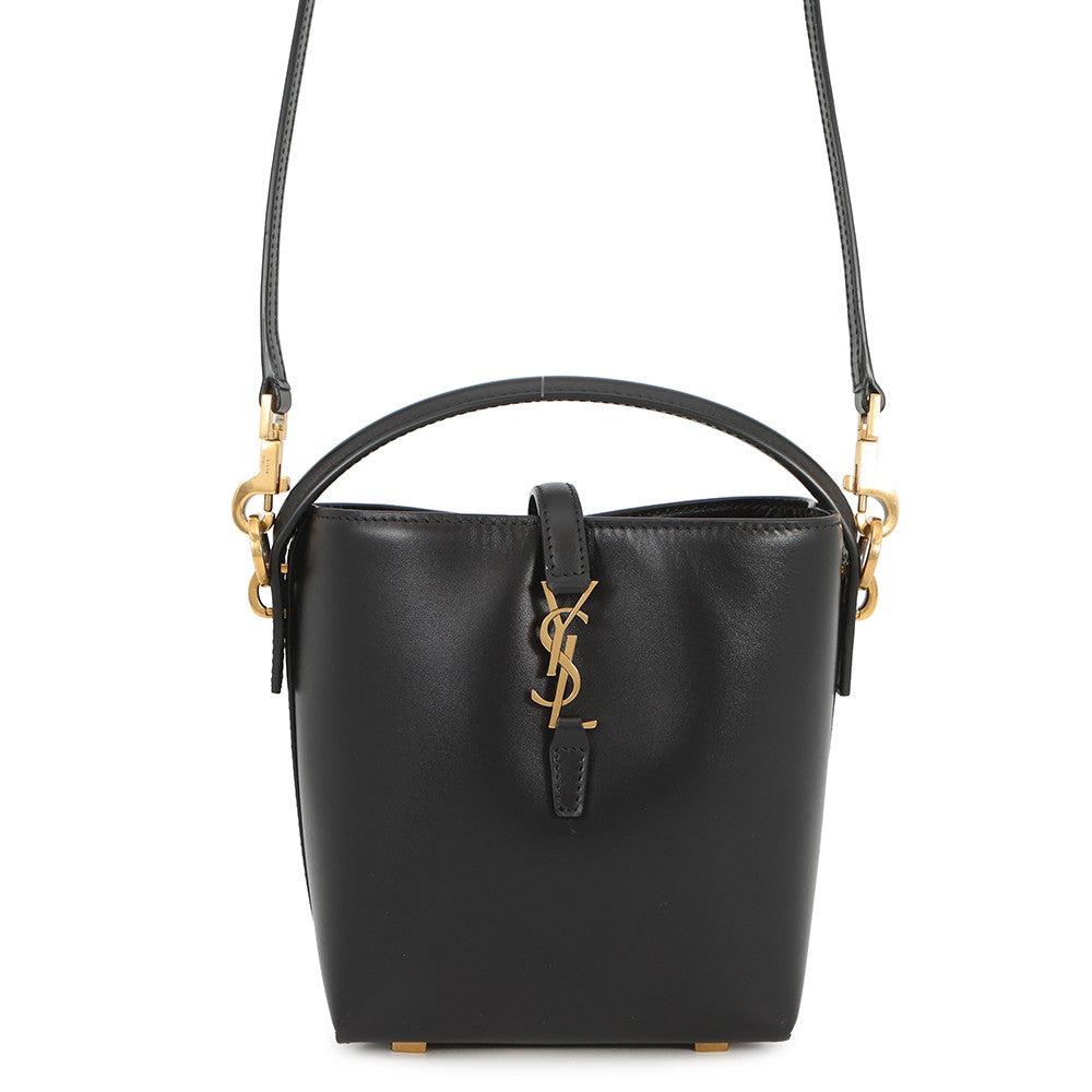 SAINT LAURENT PARIS LE 37 Bucket 2-Way Shoulder Bag Black765870 Calf Leather Size Mini