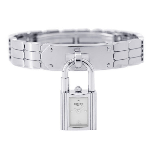 HERMES Kelly Watch Mini W16mm Stainless Steel Sparkling White Lacquer DialKE4.110