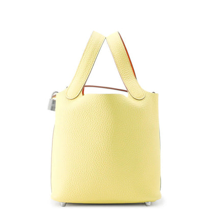 HERMES Picotin Lock Eclat Limoncello/Orange Minian Taurillon Clemence Swift Leather Size PM