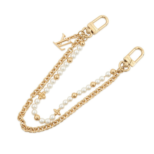 LOUIS VUITTON Bag Charm Pearl River GoldM02608 Gold Plated Faux Pearl