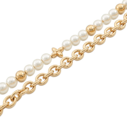 LOUIS VUITTON Bag Charm Pearl River GoldM02608 Gold Plated Faux Pearl