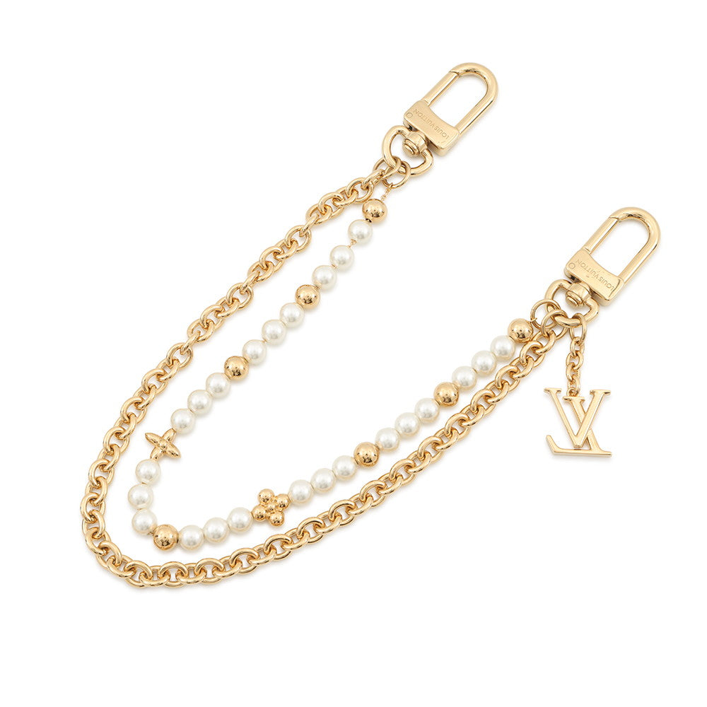 LOUIS VUITTON Bag Charm Pearl River GoldM02608 Gold Plated Faux Pearl