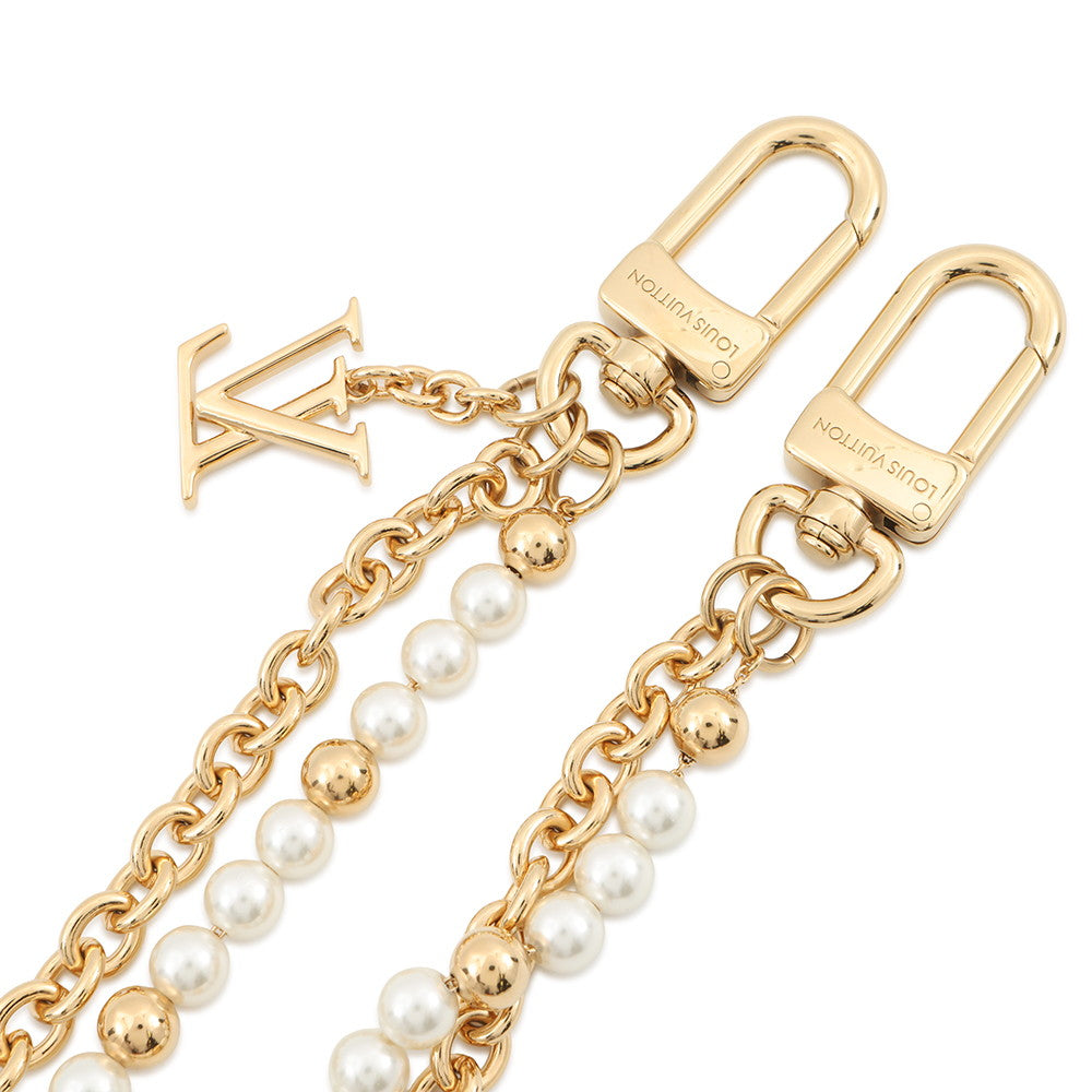LOUIS VUITTON Bag Charm Pearl River GoldM02608 Gold Plated Faux Pearl