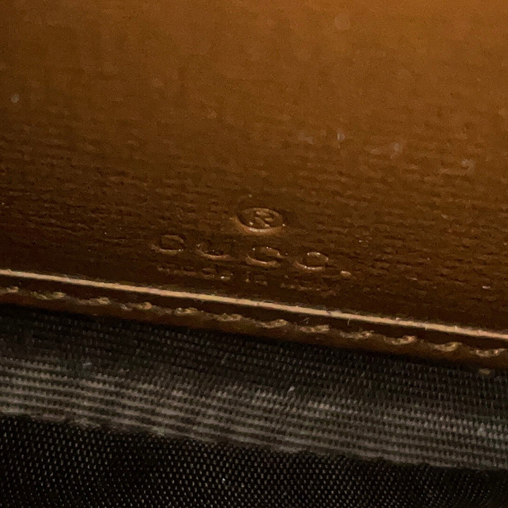GUCCI Jackie 1961 Continental Chain Wallet Beige/Brown652681 GG Supreme/Leather