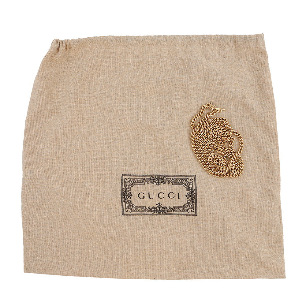 GUCCI Jackie 1961 Continental Chain Wallet Beige/Brown652681 GG Supreme/Leather