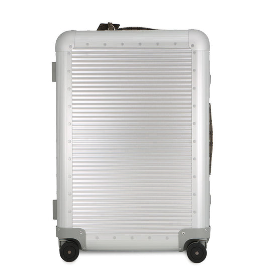 GUCCI Porter Cabin Trolley FRM Suitcase Silver801875 Aluminum GG Supreme Size Medium