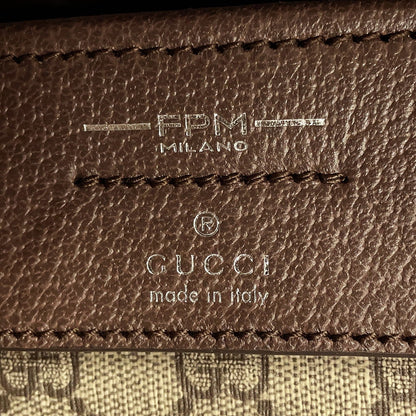 GUCCI Porter Cabin Trolley FRM Suitcase Silver801875 Aluminum GG Supreme Size Medium