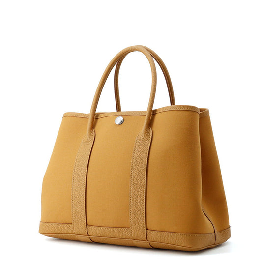 HERMES Garden Party Sesame Toile Officier Negonda Leather Size TPM