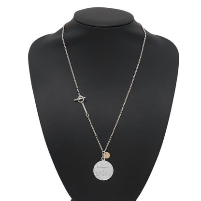 HERMES Ex Libris Necklace Size MM SV925 K18PG