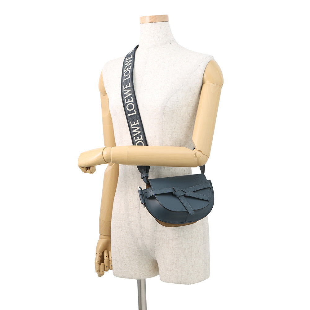 LOEWE Gate Dual Shoulder Bag NavyA650N46X13 Soft Calf Jacquard Size Mini
