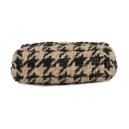 CHANEL CHANEL 19 Maxi Tweed Chain Shoulder Bag Beige/BlackAS1162 Tweed