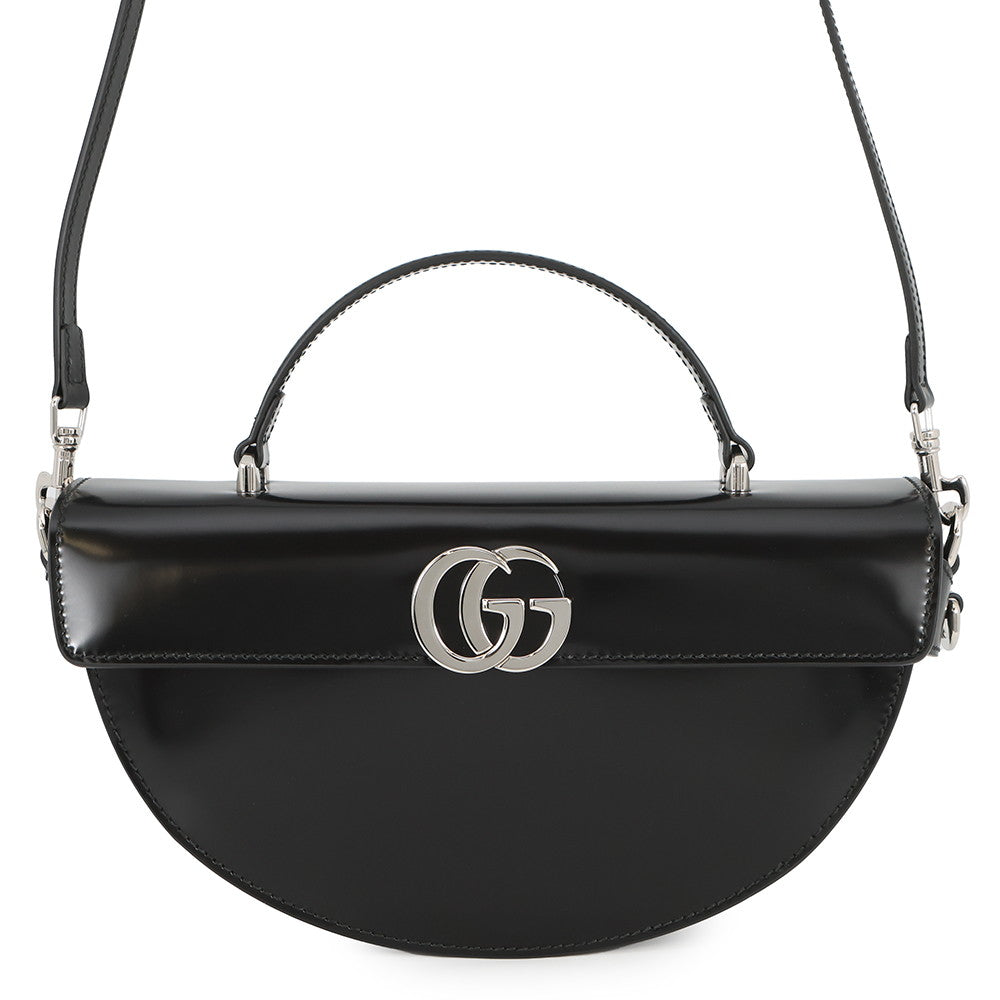 GUCCI Half Moon 2WAY Bag Black805815 Leather