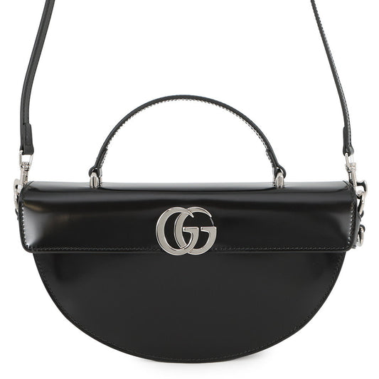GUCCI Half Moon 2WAY Bag Black805815 Leather