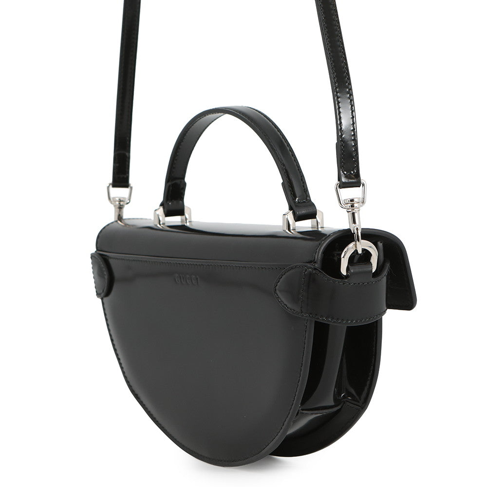 GUCCI Half Moon 2WAY Bag Black805815 Leather