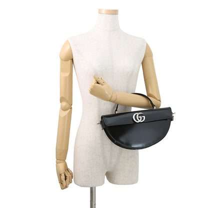 GUCCI Half Moon 2WAY Bag Black805815 Leather