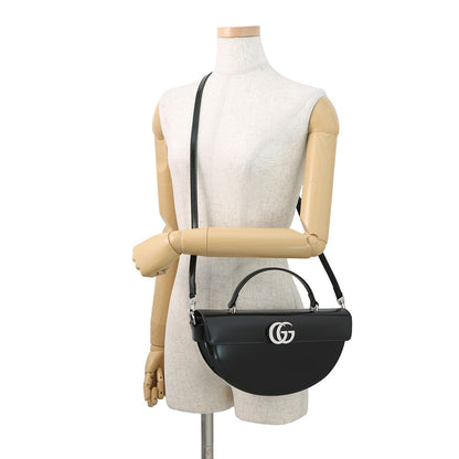 GUCCI Half Moon 2WAY Bag Black805815 Leather
