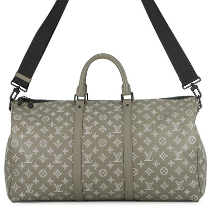 LOUIS VUITTON Keepall Bandouliere Olive Green M12504 Monogram Shadow Size 50