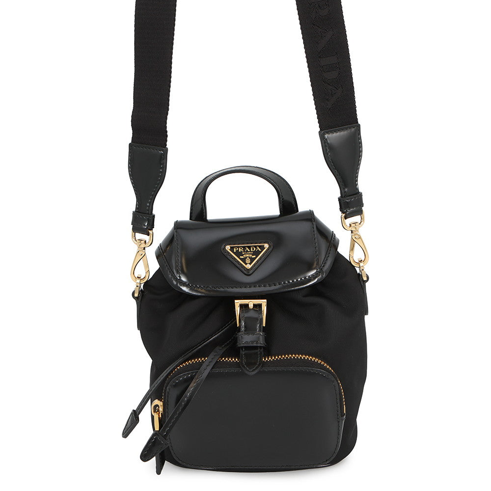 PRADA Re-Nylon 2way Backpack Black1BZ075 Nylon Leather