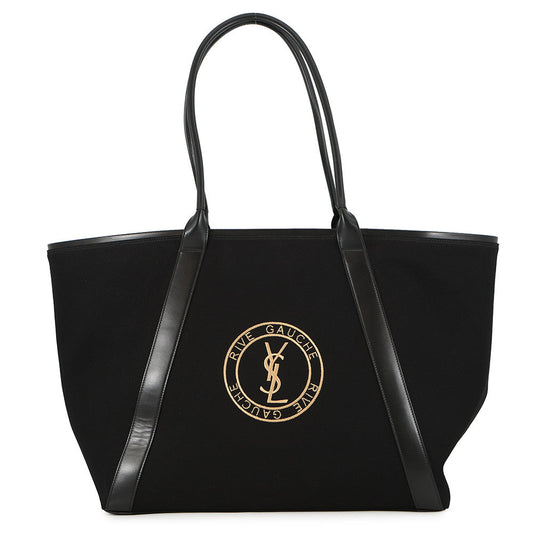 SAINT LAURENT PARIS Rive Gauche Tote Bag Black780096 Leather Canvas