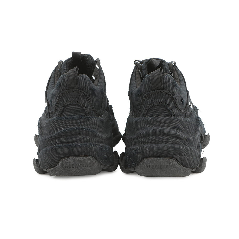 BALENCIAGA Triple S Sneakers Black524039 Canvas Size 37