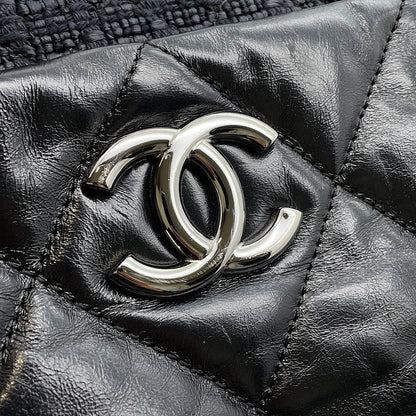 CHANEL Matelasse Portobello 2WAY ChainTote Bag BlackA46153 Vintage Leather Straw