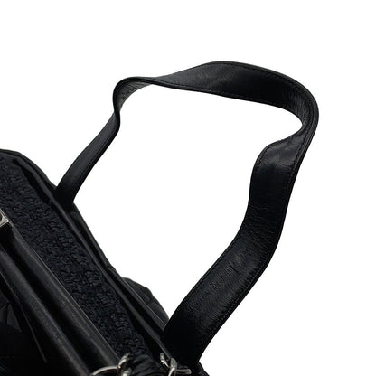 CHANEL Matelasse Portobello 2WAY ChainTote Bag BlackA46153 Vintage Leather Straw
