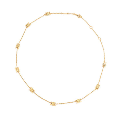 CELINE Mini Triomphe Necklace460MS6BRA.35OR Gold Plated