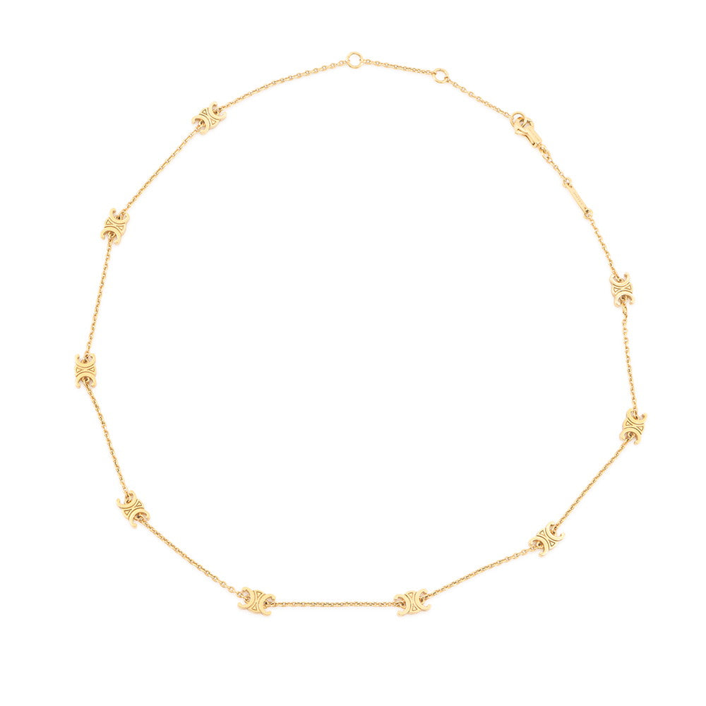 CELINE Mini Triomphe Necklace460MS6BRA.35OR Gold Plated