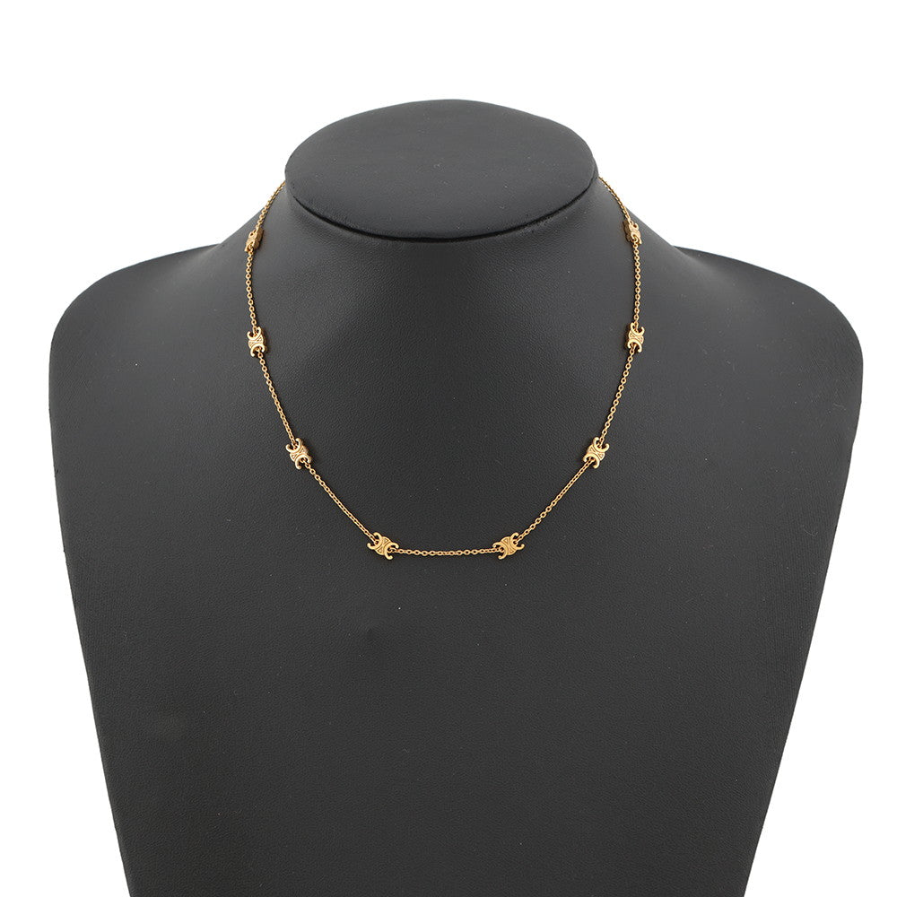 CELINE Mini Triomphe Necklace460MS6BRA.35OR Gold Plated