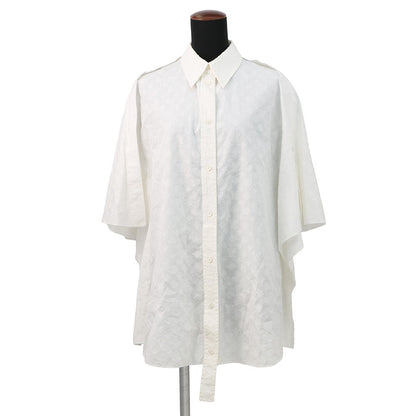 LOUIS VUITTON Monogram Dolman Sleeve Shirt Size 36 White Cotton100%