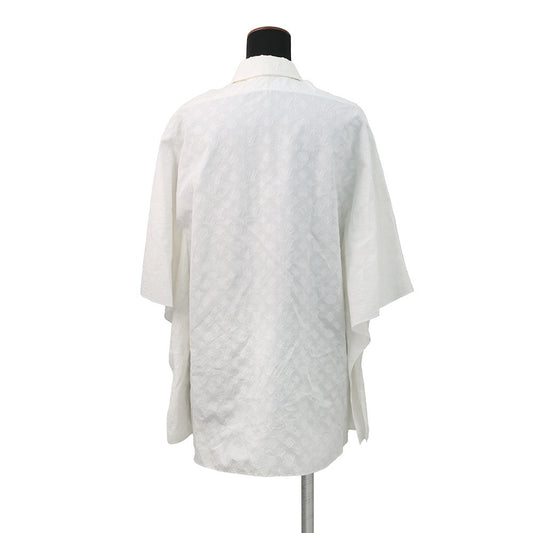 LOUIS VUITTON Monogram Dolman Sleeve Shirt Size 36 White Cotton100%