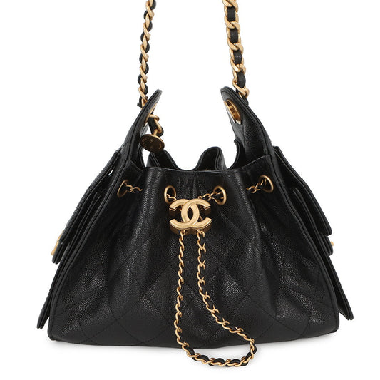 CHANEL CHANEL25 ChainShoulder Bag BlackAS5631 Caviar Leather Size Mini