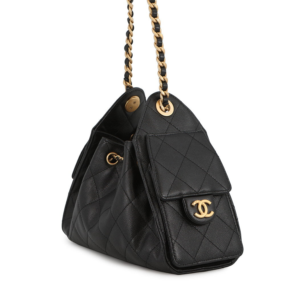 CHANEL CHANEL25 ChainShoulder Bag BlackAS5631 Caviar Leather Size Mini