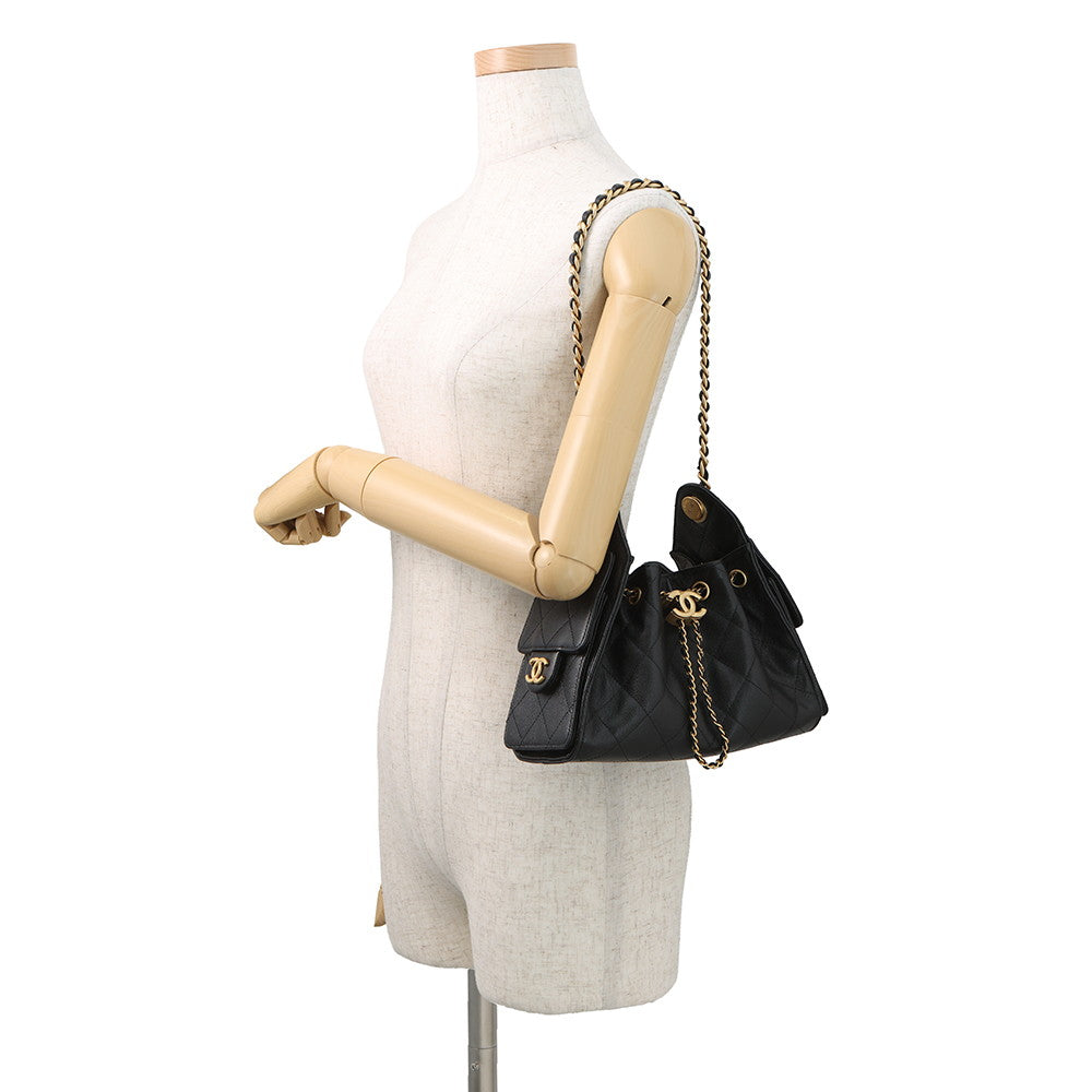 CHANEL CHANEL25 ChainShoulder Bag BlackAS5631 Caviar Leather Size Mini