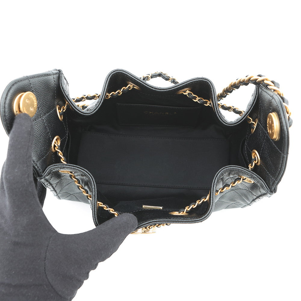 CHANEL CHANEL25 ChainShoulder Bag BlackAS5631 Caviar Leather Size Mini
