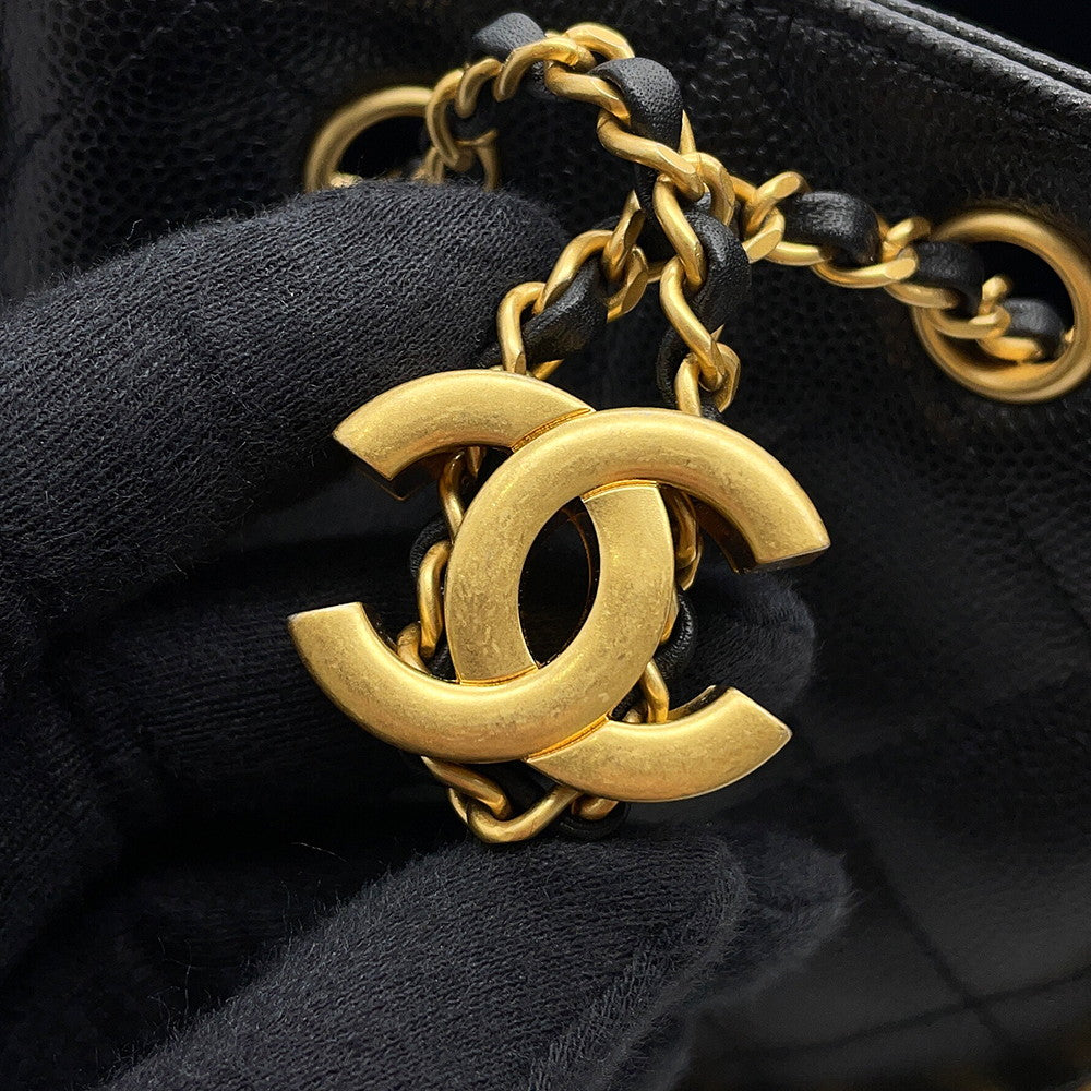 CHANEL CHANEL25 ChainShoulder Bag BlackAS5631 Caviar Leather Size Mini