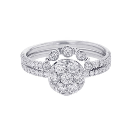 CARTIER Etincelle De Cartier Double Ring Size 51/#11B4223151/B4223100 18K White Gold