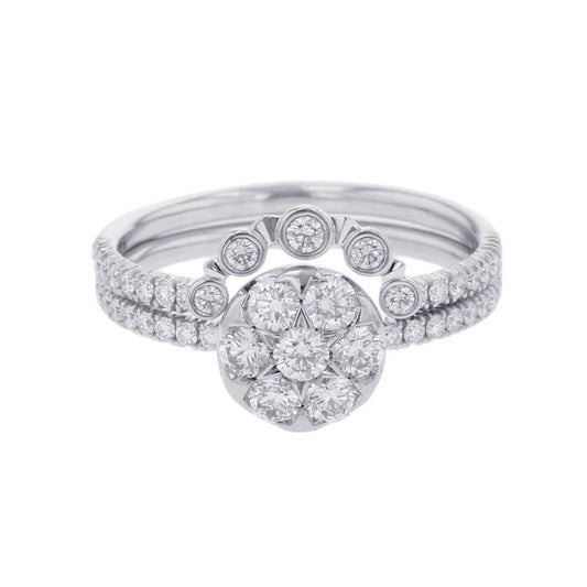 CARTIER Etincelle De Cartier Double Ring Size 51/#11B4223151/B4223100 18K White Gold