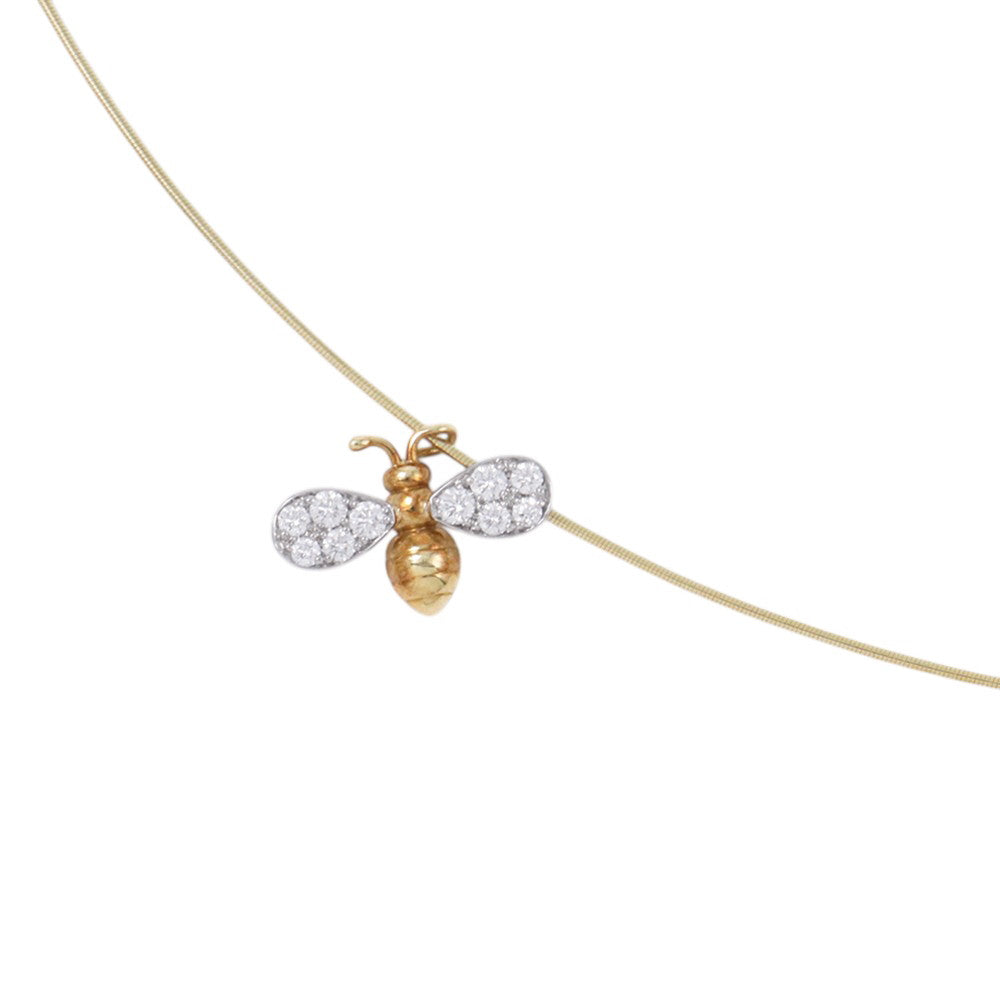 Gimel Bee Motif Necklace K18YG Pt950
