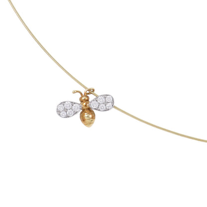 Gimel Bee Motif Necklace K18YG Pt950