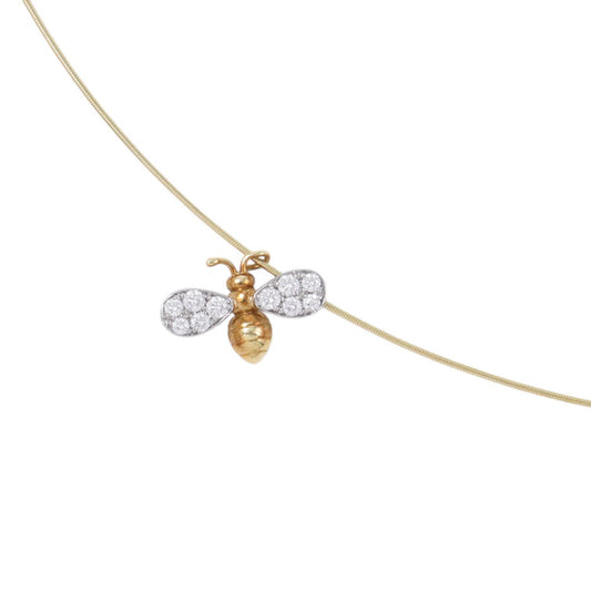 Gimel Bee Motif Necklace K18YG Pt950