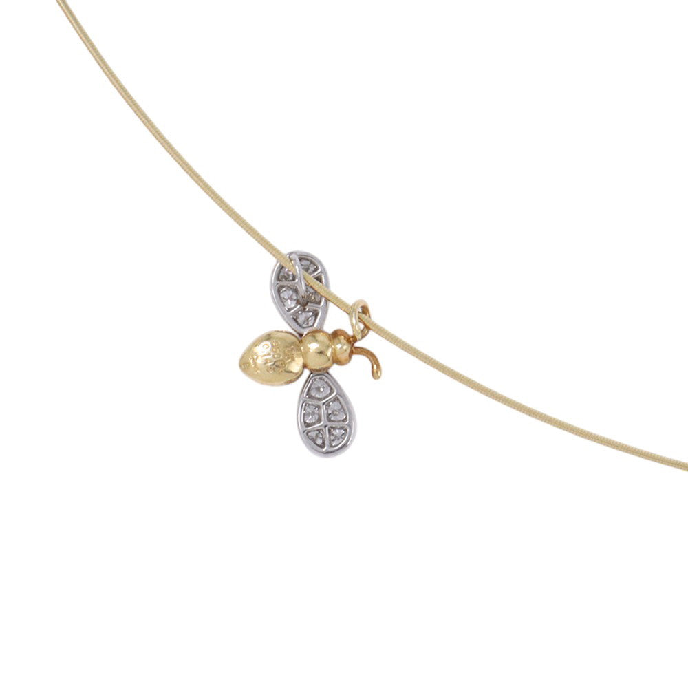 Gimel Bee Motif Necklace K18YG Pt950