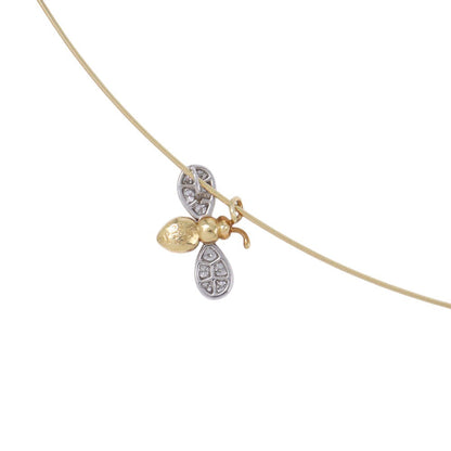 Gimel Bee Motif Necklace K18YG Pt950