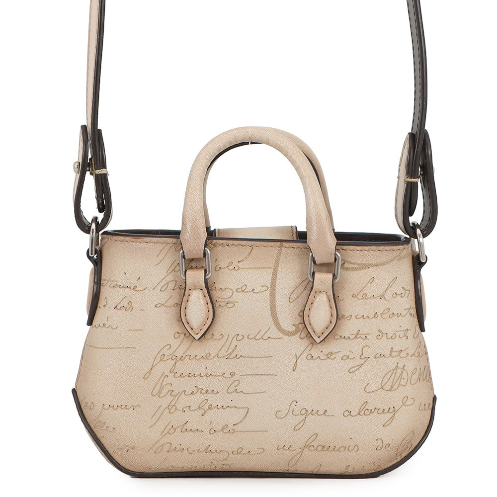 Berluti Calligraphy Jules 2WAY Handbag Beige scritto leather Size Nano
