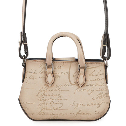 Berluti Calligraphy Jules 2WAY Handbag Beige scritto leather Size Nano