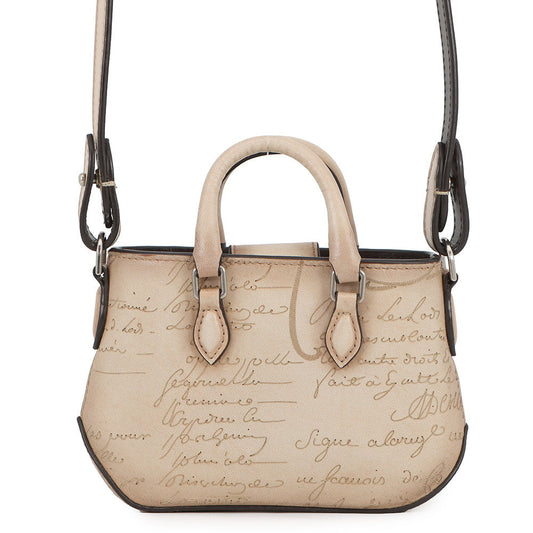 Berluti Calligraphy Jules 2WAY Handbag Beige scritto leather Size Nano