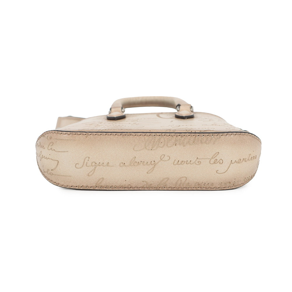 Berluti Calligraphy Jules 2WAY Handbag Beige scritto leather Size Nano