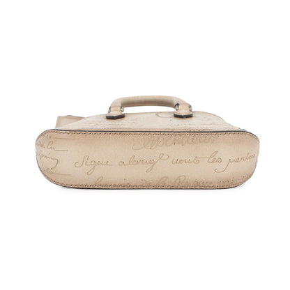 Berluti Calligraphy Jules 2WAY Handbag Beige scritto leather Size Nano